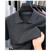 Men S Short Sleeve Turn Down Collar Knit Sweater Thin Casual Top