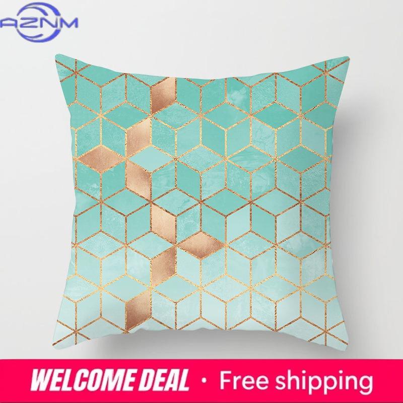 45X45Cm Light Blue Green Mint Cushion Cover Modern Geometric Print Boho Decorative Pillow Sofa Throw