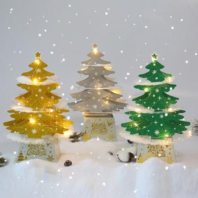 3D Karte Glitter Weihnachten Baum Mini Desktop Für Home Navidad Festival Ornamente Baum Weihnachten Neue Jahr Geschenke Party Dekoration