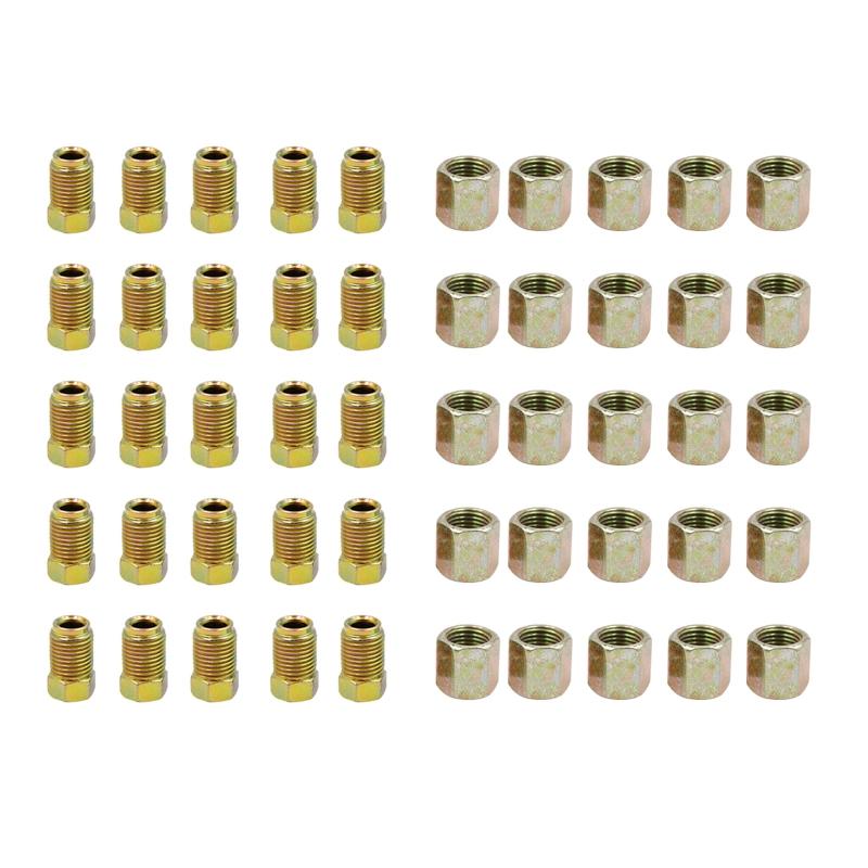 50 шт. фитинги для автомобильных тормозных трубок, женская/папа, гайка, металлический соединитель для трубной резьбы 3/16 дюймов, фитинги для тормозной магистрали 1