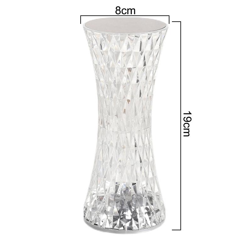 Lampada da tavolo a forma di diamante da 1/2 pezzi, 16 colori, telecomando touch, lampada da tavolo in cristallo, ricaricabile tramite USB, scrivania in acrilico, luce LED per atmosfera