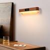Minimalist style wooden clock lamp remote control clock lamp solid wood night light bedside lamp magnetic wall lamp living room