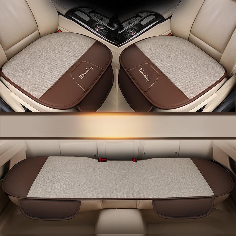 New Car Seat Cushion Four Seasons Universal Cotton and Hemp Office Chair Comfortable Dual Use Backless Car Seat Cushion