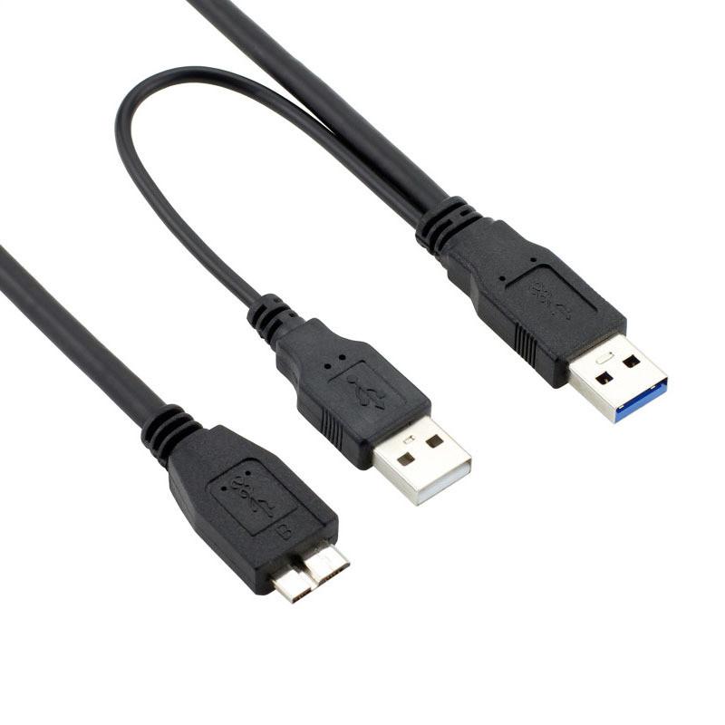 

0.5м USB 3.0 Подвійний USB-A тато до Micro-B Y-кабель Шнур живлення для зовнішнього жорсткого диска As Shown A