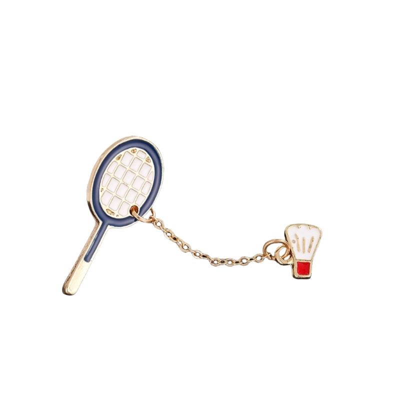 Броши в виде спортивных мячей Мультяшные броши Булавки для лацкана рубашки Креативные броши-булавки с цепочкой для одежды (Бадминтон, Пинг-понг)