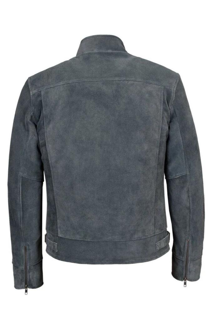 Original Suede Dark Grey Handmade Men's Jacket Leather Zipper Designer Biker Party