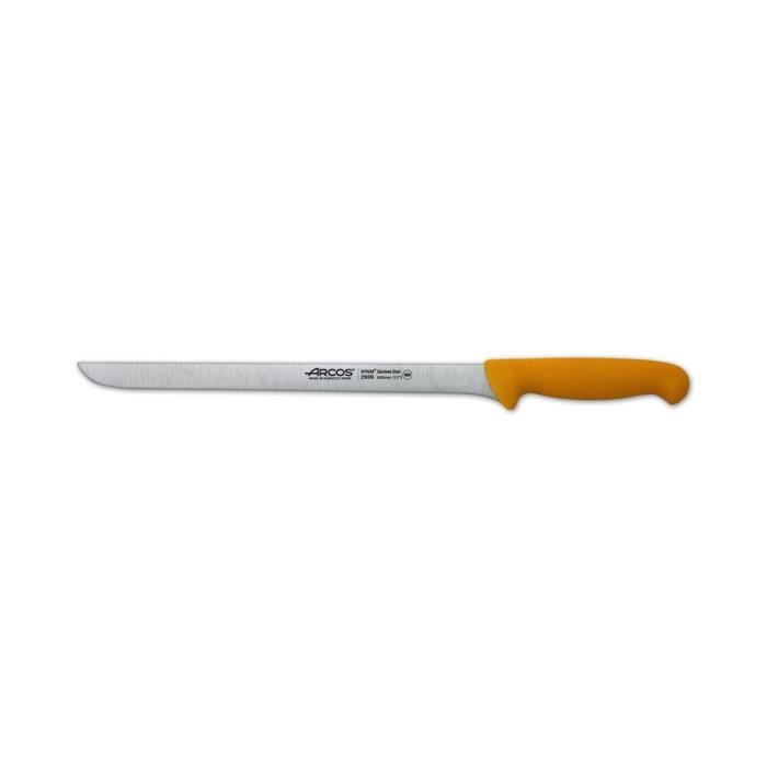 Couteau à jambon - ARCOS - Arcos 2900 - Acier inoxydable Nitrum - Lame 28 cm - Mango ergonomique jaune