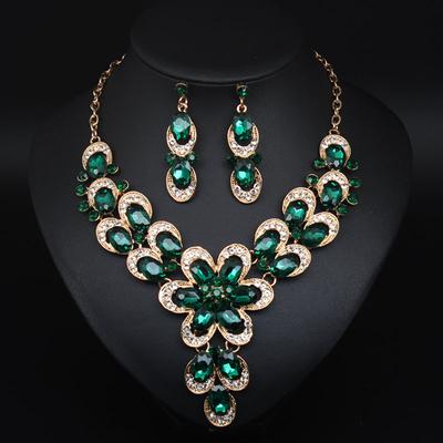 Gioielli di lusso, Pietre preziose esagerate, Fiori, Clavicole, Girocolli, Orecchini, Set, Accessori da donna
