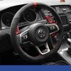 Suede for VOLKSWAGEN VW ID3 ID4 X CC Tiguan Magotan Golf T-Roc Passat Diy Hand Sewing Car Steering Wheel Cover Car Accessories BHT1
