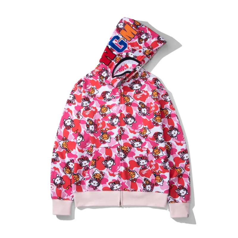 Unisex 3D Print Multi-color Shark Hoodie, 2025 Classic Loose Fit, Plus Size Cardigan Jacket