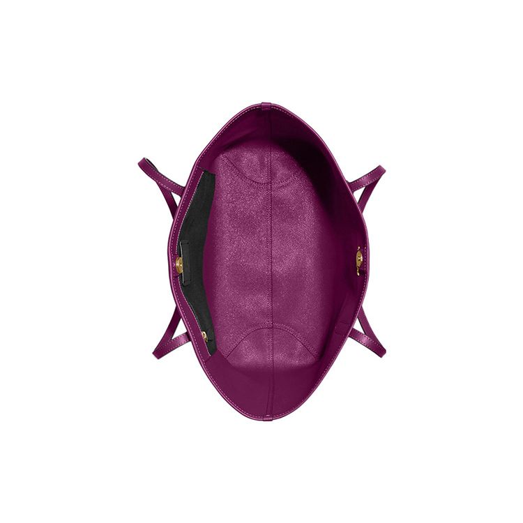 Coach City 33 Classic Monogram Snap Closure Canvas And Leather Detail Tote Bag Women tote bags Brown Crimson 5696-IMV7U