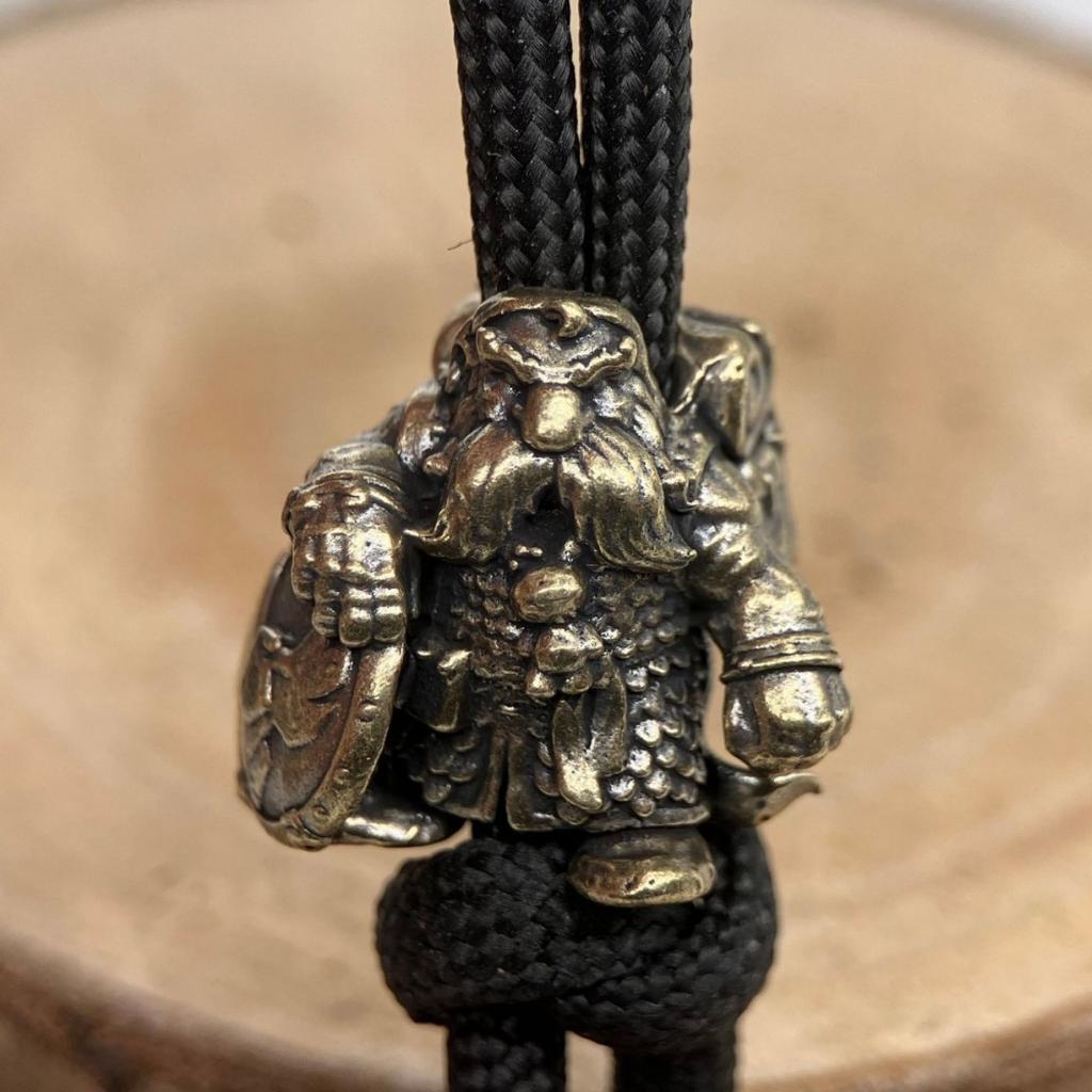 Dwarf Soldier Goblin Brass Knife Beads EDC DIY Woven Bracelets Lanyard Pendant Accessories Men Outdoor Tool Hangings Charms