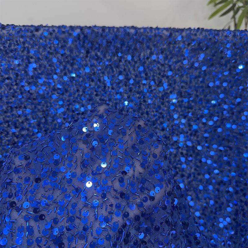 Exquisite Sequins Fabric with Shiny Sequins Embroidered for DIY Sewing Weding Party Dress Decoration Handmade DIY Designerfabric