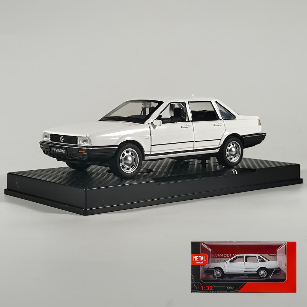 1/32 Volkswagen Santana Alloy Metal Diecast Model Car Classic Sentiment Collections Decorative Ornaments Birthday Gifts with Boy