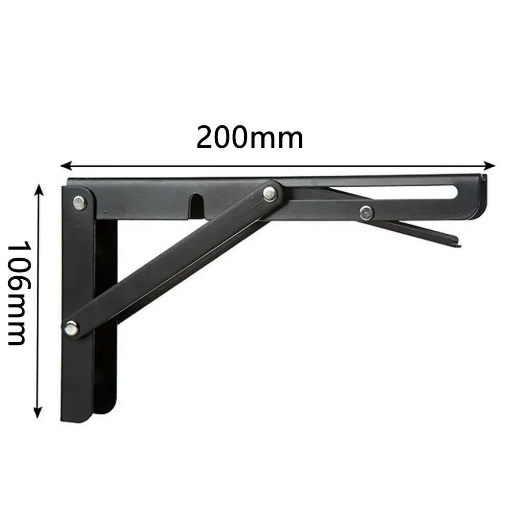 2 Pack New Campervan Folding-Bracket Table Shelf For RV Motorhome Caravan 200 X 106mm Black+Finish Triangular Folding Bracket