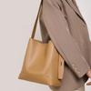 Genuine Leather Women's Messenger Bag Second Layer Cowhide Shopper Shoulder Bag Commuter Bucket Handbag Simple High-quality Female Tote Bag