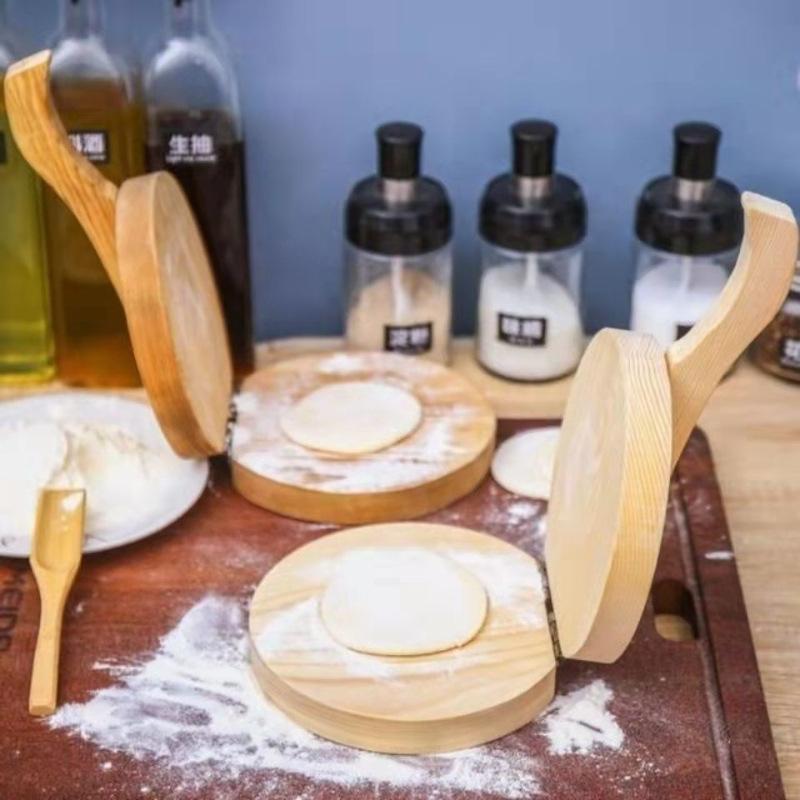 Solid Wood Dough Press Tool Quick Easy Dumpling Skin Presser Home Dumpling Wrapper Skin Making Mold Kitchen Pastry Baking Tools