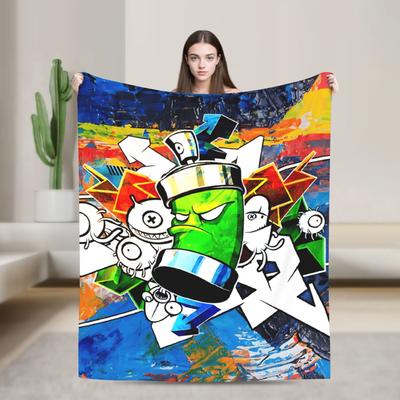 Weiche Warme Decke Kinder Dekorativ Cartoon Niedlich Kritzel-Überwurf Decke Flanell-Bettüberwurf Für Sofa Stuhl Lustige Sofa-Bett-Abdeckung