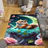 1pc Squirrel under the moon Print Design Area Rug - Soft, Anti-Slip, and Durable Gaming Room Decor for Bedroom