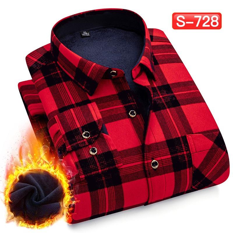 

Мужские зимние фланелевые куртки-рубашки на подкладке из шерпы, с длинным рукавом, на пуговицах, флисовые платья-рубашки для мужчин, повседневная теплая удобная терморубашка с карманами 5XL