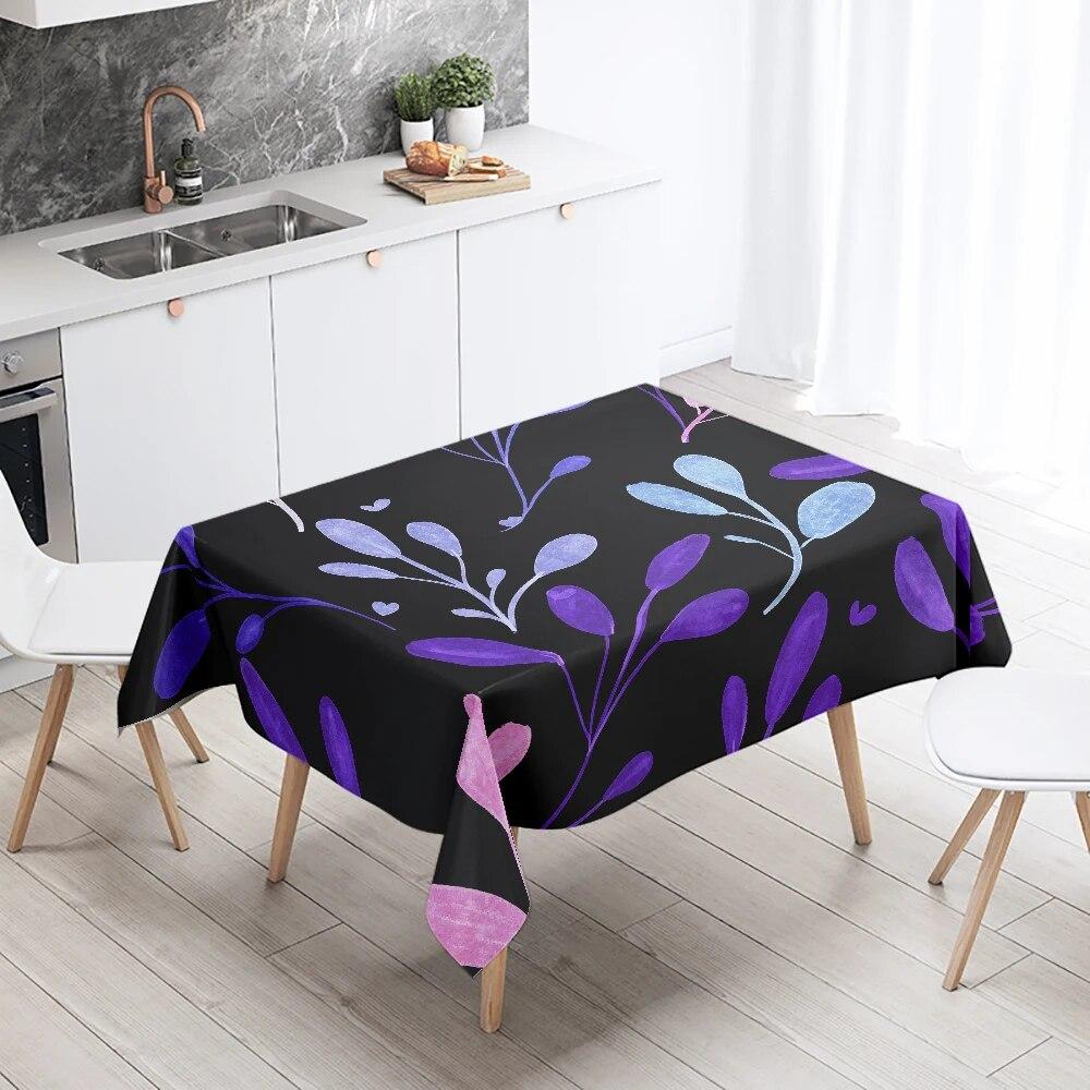 Psychedelic Colorful Leaf Tablecloth Rectangle  Wedding Party Decoration Restaurant Table Kitchen Home Decor