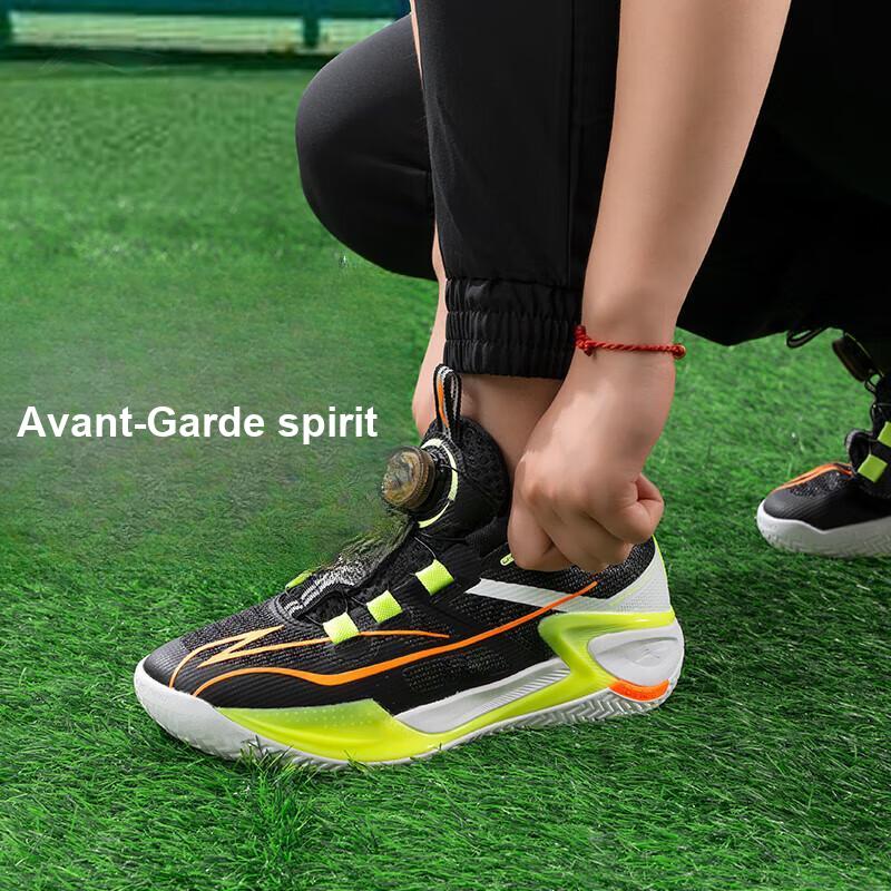 Li Ning Pantofi de Baschet pentru Copii Stabili Antiderapanți Rezistenți la Uzură Suport Low-Top Sneaker Copii Negru YKBU075-7