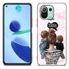 Baby Mom Girl Boy mramorové pouzdro pro Xiaomi Mi 11 Lite NE 11i 10T 11T Pro A2 A3 Lite POCO F3 M3 M4 C31 X3 Pro NFC GT černý kryt