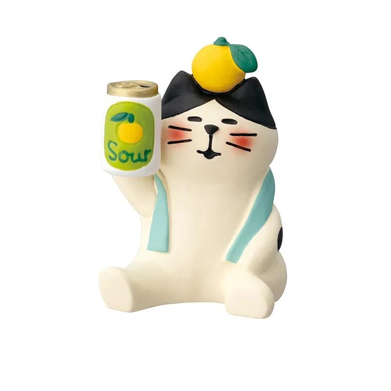 Japanese Groceries Lemon Cat Zakka Tide Play Gift Miniature INS Resin Crafts Small Decoration Scene Decoration Gift