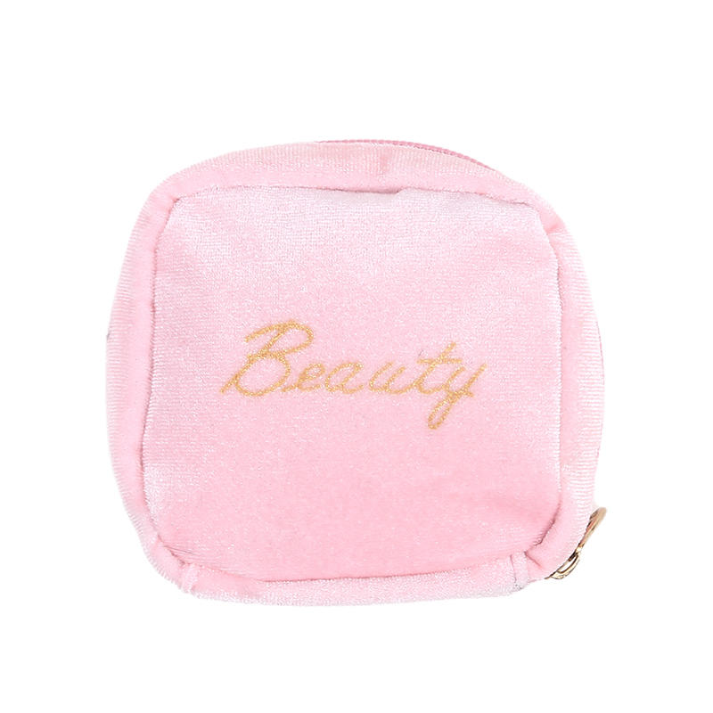 New Embroidered Letter Cosmetic Bag Women Small Lipstick Earphone Sanitary Napkin Storage Organizer Case Toiletry Makeup Bags