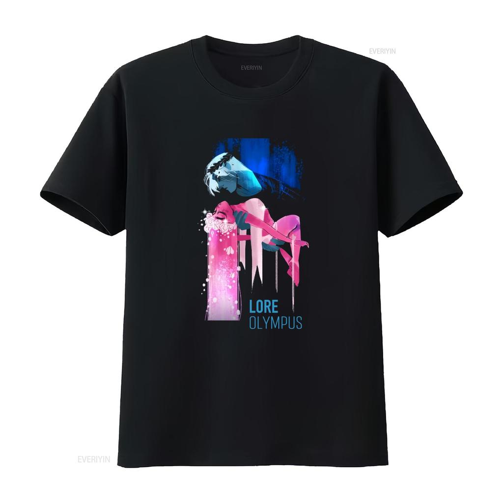 AOL Lore Olympus Hades Persephone Print Boyfriend Fit Girls T Shirt vintage Washed designer clothes graphic Comfortable