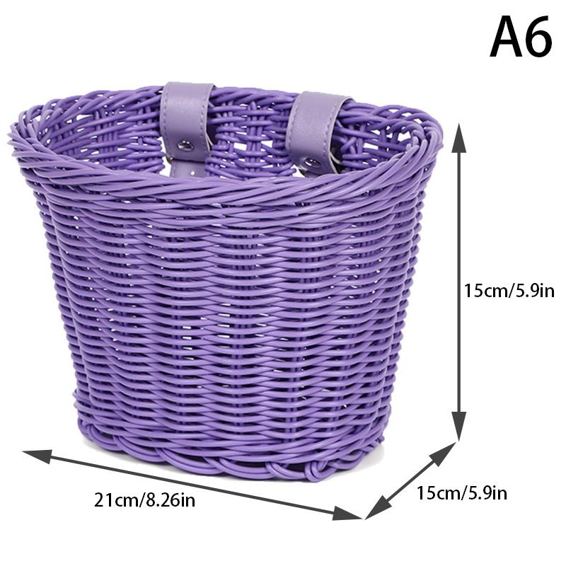 Coș detașabil pentru bicicletă, Coș de bicicletă din imitație de ratan, Geantă de depozitare pentru ghidon din față, Rucsac Accesorii pentru ciclism