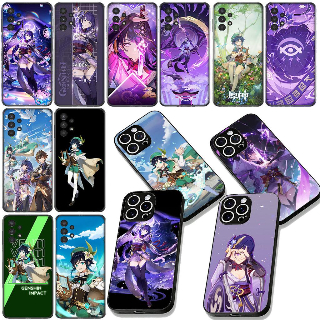 Baal Raiden Shogun Genshins Impacts Venti Phone Case for Apple iPhone 16 17 Air 14 15 Pro Max Plus 16+ 16E 14+ ProMax Soft Cover