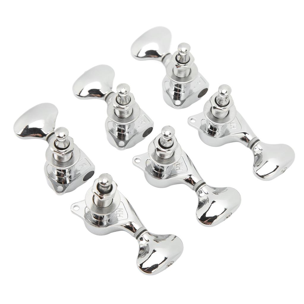 1:18 Gear Ratio Guitar Tuners Knob Enclosed Robust Silver Electric Guitar String Knob Tuning Pegs