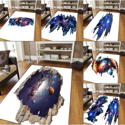 Starry Sky Vulnerability Rug Waterproof Non-slip Floor Mat Living Room Carpet Black White Modern Art Style Home Decorative
