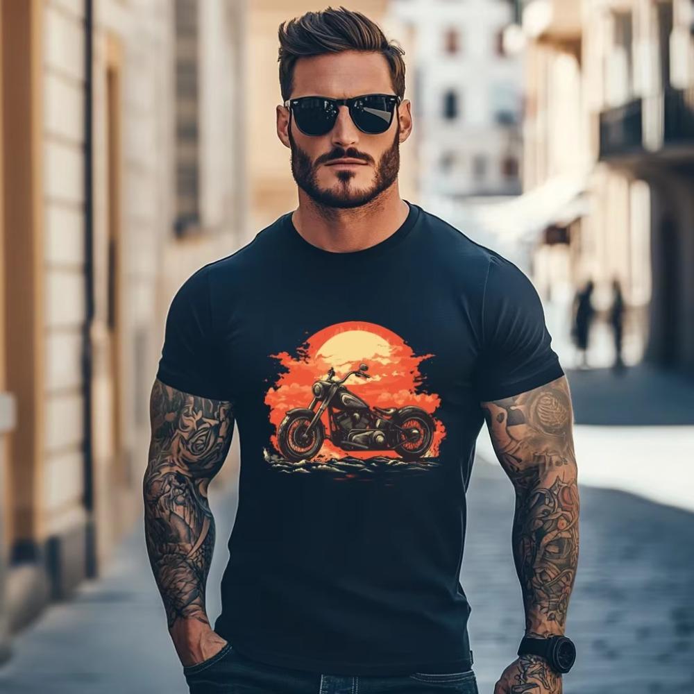 Men  T Shirt Summer Brand Vintage Tshirt MOTORCYCLES Unisex O-neck High Quality Tee Shirts Cool Short Sleeve T-shirt