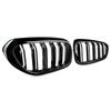 Glossy Black Dual Lines Racing Grills Compatible with BMW 5 Series G30 G31 530i 540i 2017-2020 Front Kidney Grille Aftermarket