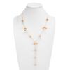 Gothic Flower Pendant Necklace Gold Flower Tassels Earrings New Y-shaped Chain Necklace  Jewelry
