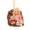 Unique Festival Gift Ideas Dolly Christmas Ornament, 2D Acrylic Collectible Hanging Decor, Memorial Country Pink Western Style Decorations Music Theme