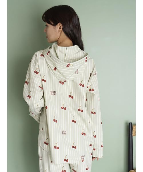 Kirschdruck Hemd Hoodie [UNISEX] PUFT255367GRN(SM)