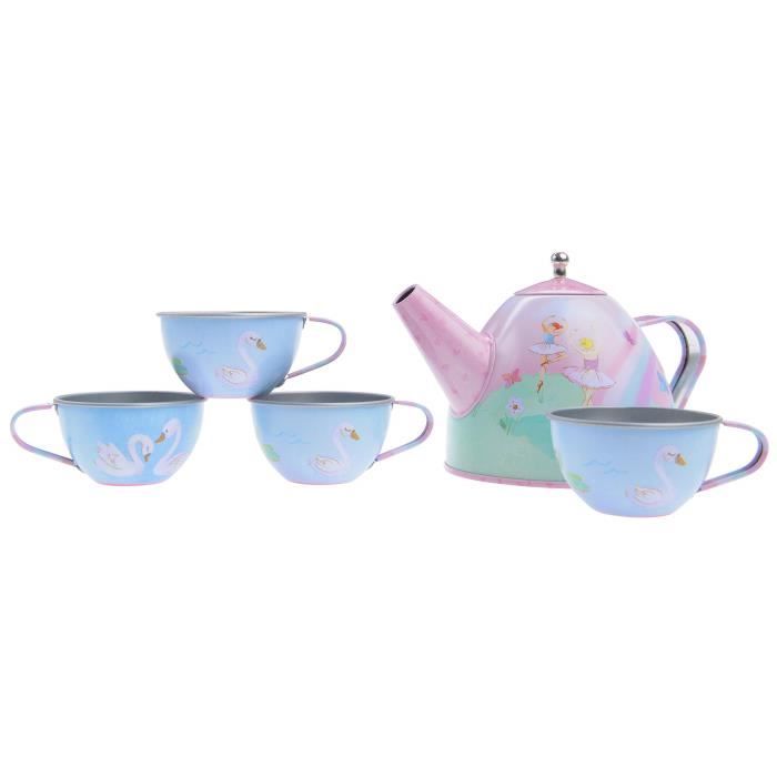 Service à Thé Pour Enfants, Dînette et Son Coffret Jouet, 15 Pièces - Modèle|Safari,|