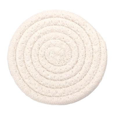 Sous-verre rond en fil de coton tissé fait main 4,3 pouces Isolation Épais Polyvalent Dessous de verre pour
