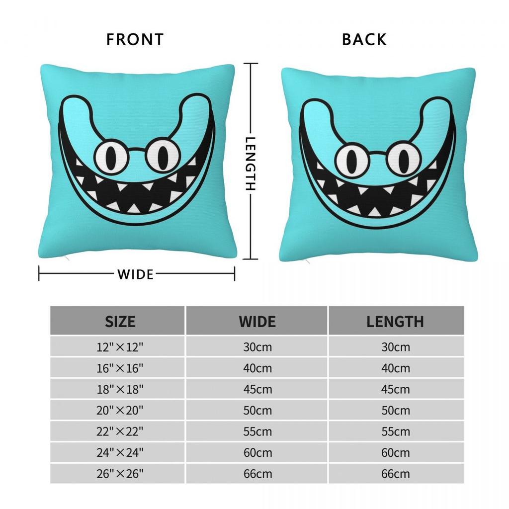 Rainbow Friends Cyan Square Pillowcase Polyester Linen Velvet Printed Decorative Throw Pillow Case Room Cushion Cover Wholesale
