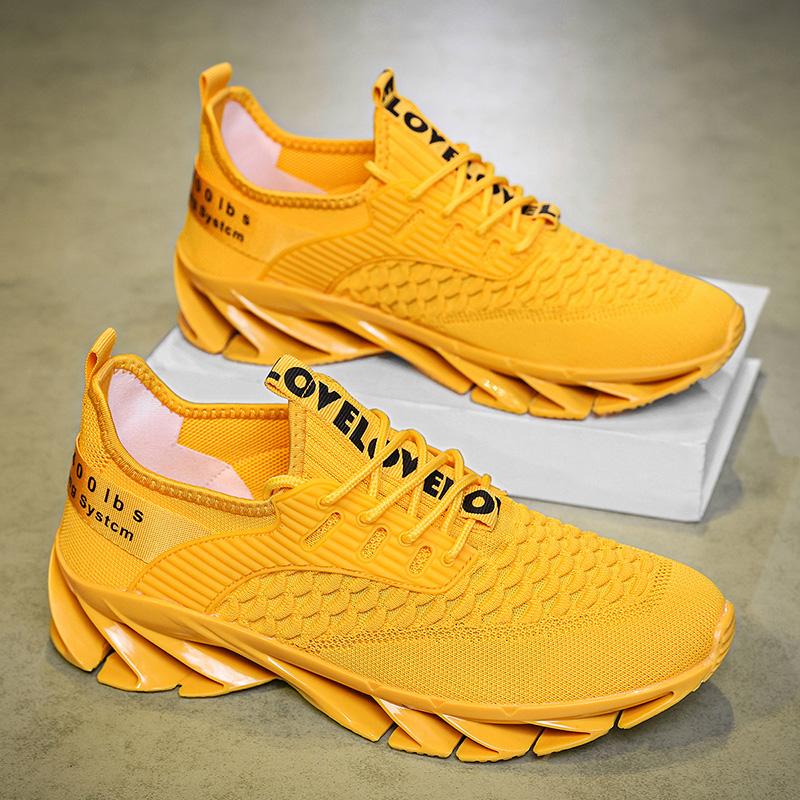 Pantofi de Primăvară/Toamnă pentru Bărbați Mărimi Mari cu Talpă Lamelară Pantofi de Fitness Flyweave pentru Jogging Adidași pentru Bărbați