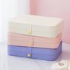 PU Leather Small Jewelry Box Convenient Jewellery Organizer with Dividers Elegant Earrings Necklaces Holder Case