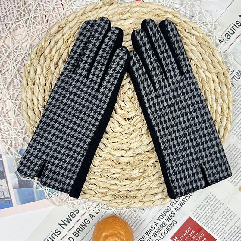 Qiandongge Touch-Screen Gloves For Women'S Autumn Driving, Riding Electric Vehicles, Warm And Cold-Proof Velvet Gloves