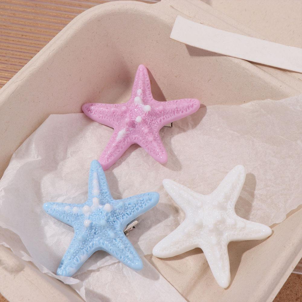 2PCS Summer Starfish Hairpin Beach Sweet Bangs Clip Elegant Starfish Hair Clip Hair Accessories