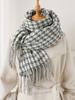 Women Winter Sweet Knitted Scarf Headscarf Ladies Men Casual Preppy Houndstooth Tassel Scarve Mujer Male Wrap Shawl Unisex New