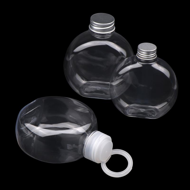 320/500Ml Flat Round Water Bottle Clear Milk Tea Coffee Bottle Drinking Bottles Portable Pet Juice Drink Bottle