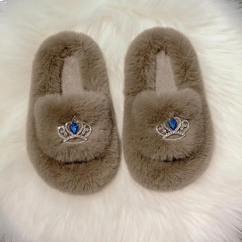 2024 new  children plush slippers home indoor warm thickened non-slip baby cute slippers kids shoes  toddler girl shoes