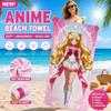 Sailor Moon Usagi Tsukino Beach Towel, Pink Magical Circle Anime Bath Towel